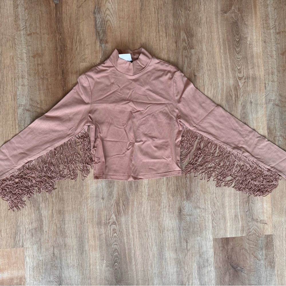 Fringed Long Sleeve Top